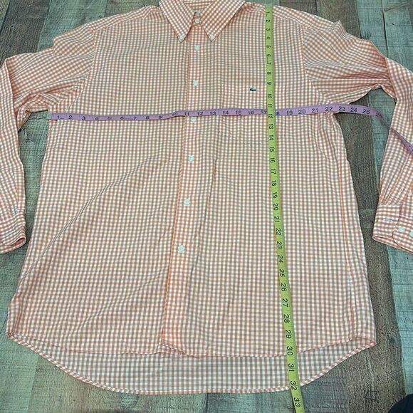 Lacoste Long Sleeve Shirt Orange Button Up Light Weight Men’s Size 42 - Picture 5 of 6